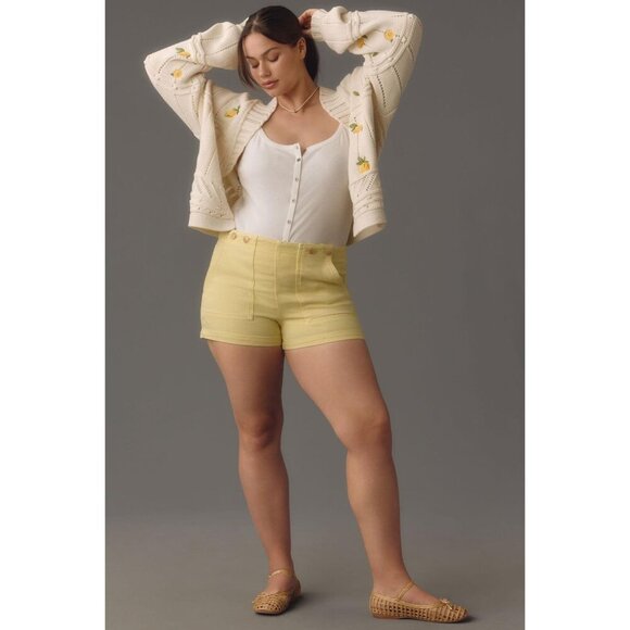 Anthropologie The Kit Regenerative Cotton Shorts by Pilcro Yellow 20W NWT - Picture 1 of 7